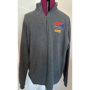 Port Authority GT4 America Pirelli Racing Quarter Zip Pullover Gray Mens XL